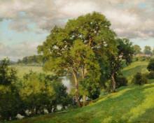 Копия картины "ash trees at cropthorne, worcestershire" художника "парсонс альфред"