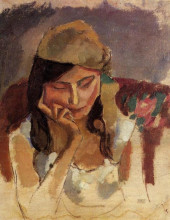 Картина "lady wearing a turban" художника "паскин жюль"