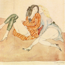 Картина "two girls on the ground" художника "паскин жюль"