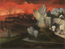 Репродукция картины "landscape with the destruction of sodom and gomorrah" художника "патинир иоахим"