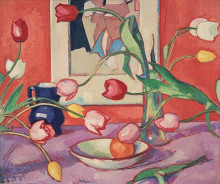 Картина "tulips – the blue jug" художника "пепло сэмюэл"