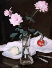 Репродукция картины "still life, pink roses" художника "пепло сэмюэл"