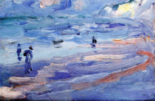 Репродукция картины "figures on a beach" художника "пепло сэмюэл"