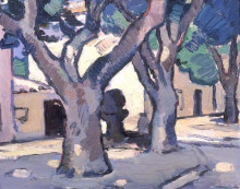 Репродукция картины "trees at cassis" художника "пепло сэмюэл"