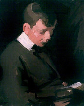 Копия картины "boy reading (the artist&#39;s son)" художника "пепло сэмюэл"