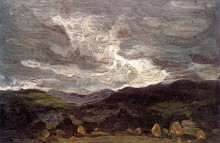 Копия картины "landscape with haystacks" художника "пепло сэмюэл"