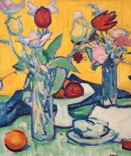 Копия картины "tulips and cups" художника "пепло сэмюэл"