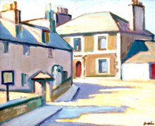 Репродукция картины "kirkcudbright, street corner" художника "пепло сэмюэл"