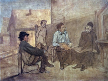 Копия картины "разговор студентов с монахом" художника "перов василий"