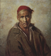 Репродукция картины "голова киргиза-каторжника" художника "перов василий"