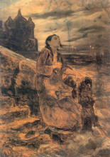 Репродукция картины "девушка, бросающаяся в воду" художника "перов василий"