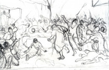 Репродукция картины "хлыстовское радение. эскиз" художника "перов василий"