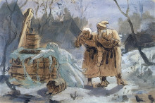 Репродукция картины "тающая снегурочка" художника "перов василий"