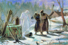 Репродукция картины "тающая снегурочка. эскиз" художника "перов василий"