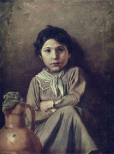 Репродукция картины "девушка с кувшином" художника "перов василий"