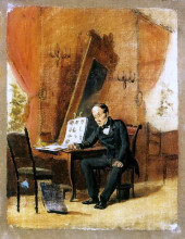 Репродукция картины "учитель рисования" художника "перов василий"