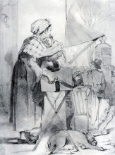 Репродукция картины "парижская шарманщица. эскиз" художника "перов василий"
