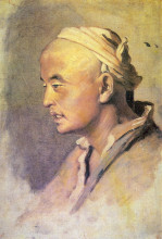 Репродукция картины "голова киргиза. этюд" художника "перов василий"