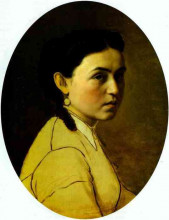 Копия картины "portrait of yelena perova, n e scheins, the artist s first wife" художника "перов василий"