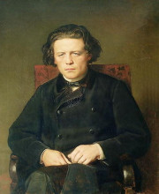 Репродукция картины "портрет антона григорьевича рубинштейна" художника "перов василий"