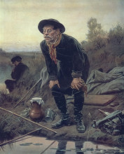 Репродукция картины "рыболов" художника "перов василий"