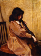 Копия картины "girl playing a cello" художника "перри лила кэбот"