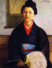 Копия картины "japanese girl" художника "перри лила кэбот"
