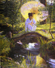Репродукция картины "in a japanese garden" художника "перри лила кэбот"