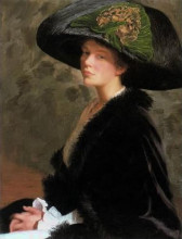 Копия картины "the green hat" художника "перри лила кэбот"