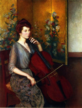 Картина "the cellist" художника "перри лила кэбот"
