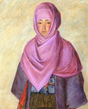 Репродукция картины "the purple shawl" художника "перри лила кэбот"