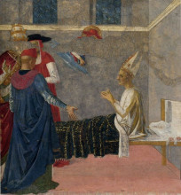 Репродукция картины "св. иероним воскрешает епископа андрея" художника "перуджино пьетро"