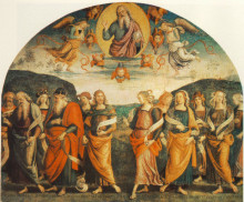 Репродукция картины "всемогущий с пророками и сивиллами" художника "перуджино пьетро"