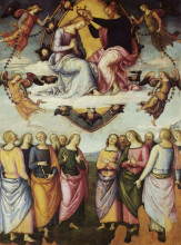 Копия картины "алтарь сан-франческо-аль-монте (коронация девы марии)" художника "перуджино пьетро"