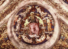Копия картины "бог творец и ангелы" художника "перуджино пьетро"