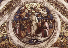 Копия картины "святая троица с апостолами" художника "перуджино пьетро"