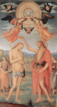 Картина "алтарь св. августина - сцена с крещением христа" художника "перуджино пьетро"