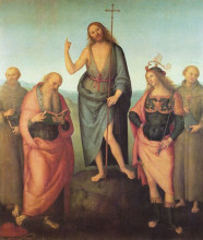 Копия картины "иоанн креститель и четверо святых" художника "перуджино пьетро"