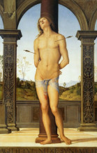 Копия картины "св. себастьян привязанный к колонне" художника "перуджино пьетро"