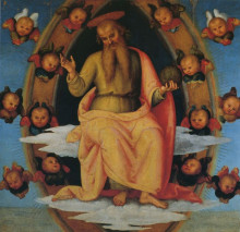 Репродукция картины "алтарь св. августина (благословение господне)" художника "перуджино пьетро"