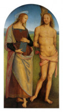 Картина "алтарь св. августина (св. ирина и св. себастьян)" художника "перуджино пьетро"