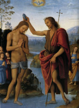 Репродукция картины "крещение христа" художника "перуджино пьетро"