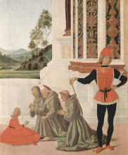 Копия картины "чудеса св. бернардина. исцеление юноши (деталь)" художника "перуджино пьетро"