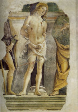 Копия картины "св. себастьян и части фигур св. рокко и св. петра" художника "перуджино пьетро"