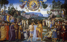 Репродукция картины "крещение христа" художника "перуджино пьетро"