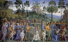 Картина "путешествие моисея и обрезание второго ребенка" художника "перуджино пьетро"