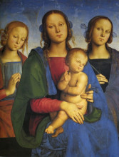 Копия картины "мадонна и младенец со св. екатериной и св. розой" художника "перуджино пьетро"