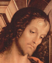 Копия картины "мадонна на троне со св. иоанном и св. себастьяном (деталь)" художника "перуджино пьетро"