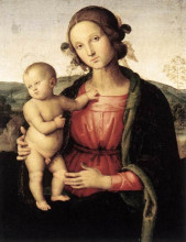 Репродукция картины "мадонна с младенцем" художника "перуджино пьетро"