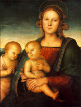 Копия картины "мадонна с младенцем и маленький иоанн " художника "перуджино пьетро"